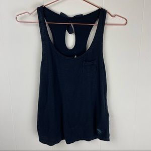 Abercrombie & Fitch Navy Blue Pocket Racerback Tank Top